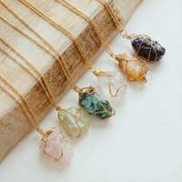 Wire Wrapped Crystal Necklace