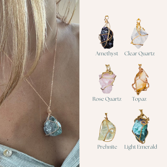 Wire Wrapped Crystal Necklace
