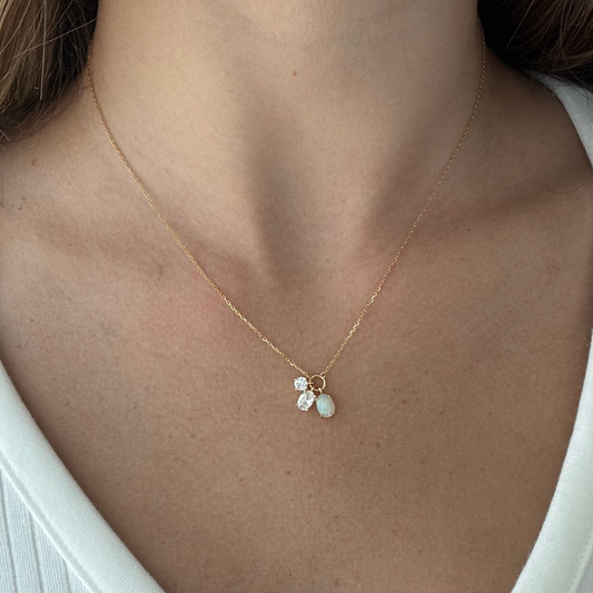 To My Daughter Moonstone Diamond Necklace